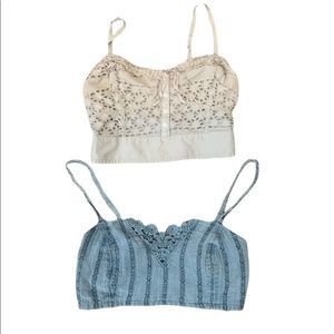 American Eagle/Kimchi Blue Bundle of Medium Crop Tops denim and khaki